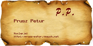 Prusz Petur névjegykártya